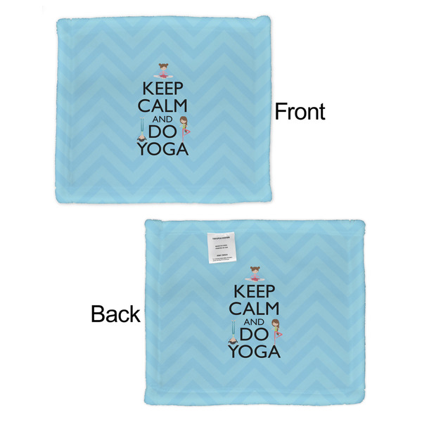 Keep Calm & Do Yoga Security Blanket - Front & Back View