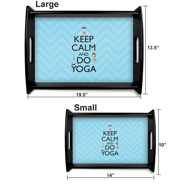 Keep Calm & Do Yoga Serving Tray Black Sizes