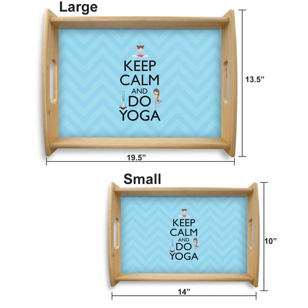 Keep Calm & Do Yoga Serving Tray Wood Sizes