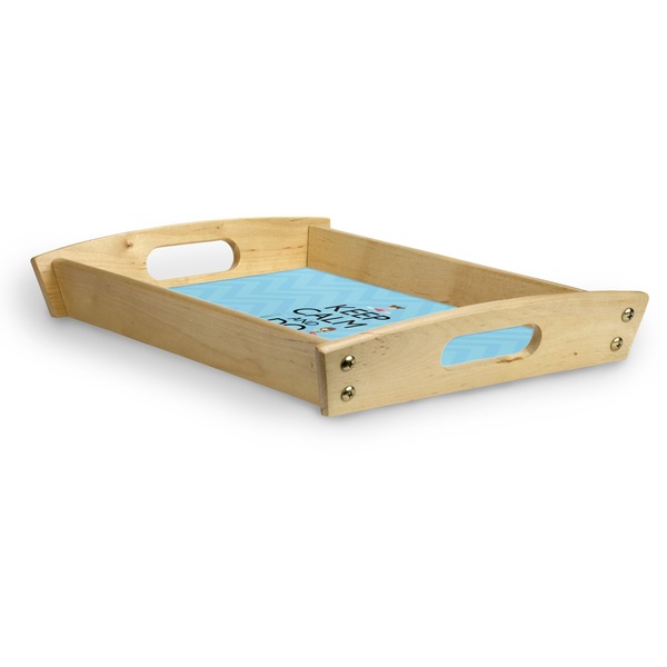 Keep Calm & Do Yoga Serving Tray Wood Small - Corner