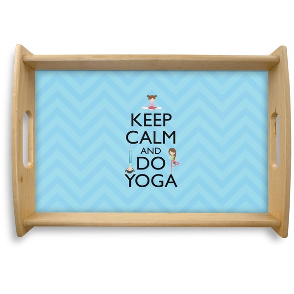 Custom Keep Calm & Do Yoga Natural Wooden Tray - Small