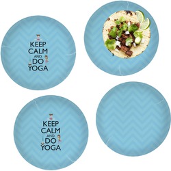 Keep Calm & Do Yoga Set of 4 Glass Lunch / Dinner Plate 10"