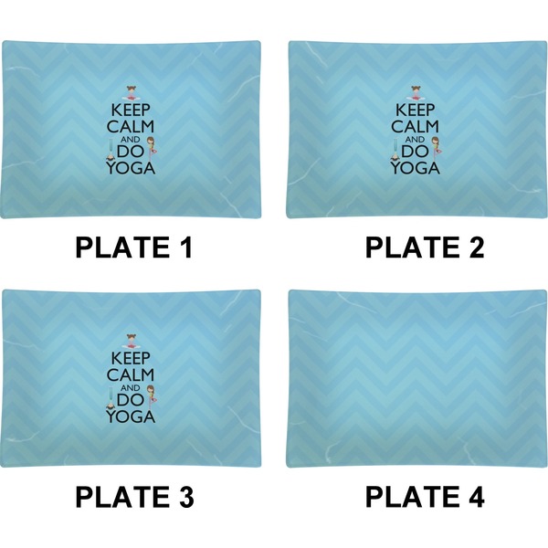 Keep Calm & Do Yoga Set of Rectangular Appetizer / Dessert Plates (Approval)