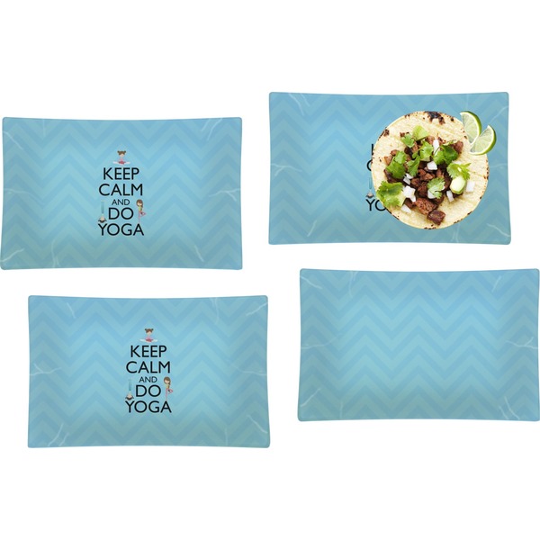 Keep Calm & Do Yoga Set of Rectangular Dinner Plates
