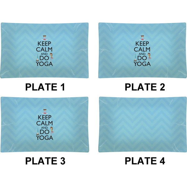 Keep Calm & Do Yoga Set of Rectangular Dinner Plates (Approval)