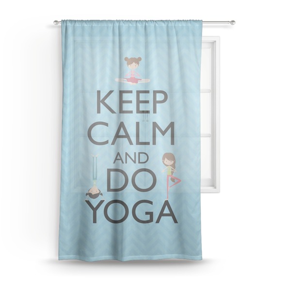 Custom Keep Calm & Do Yoga Sheer Curtain - 50"x84"