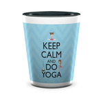 Keep Calm & Do Yoga Ceramic Shot Glass - 1.5 oz - Two Tone - Single