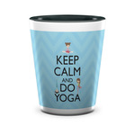 Keep Calm & Do Yoga Ceramic Shot Glass - 1.5 oz - Two Tone - Set of 4