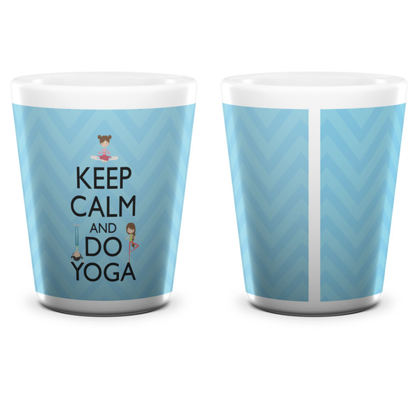 Keep Calm & Do Yoga Shot Glass - White - APPROVAL