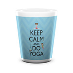 Keep Calm & Do Yoga Ceramic Shot Glass - 1.5 oz - White - Single