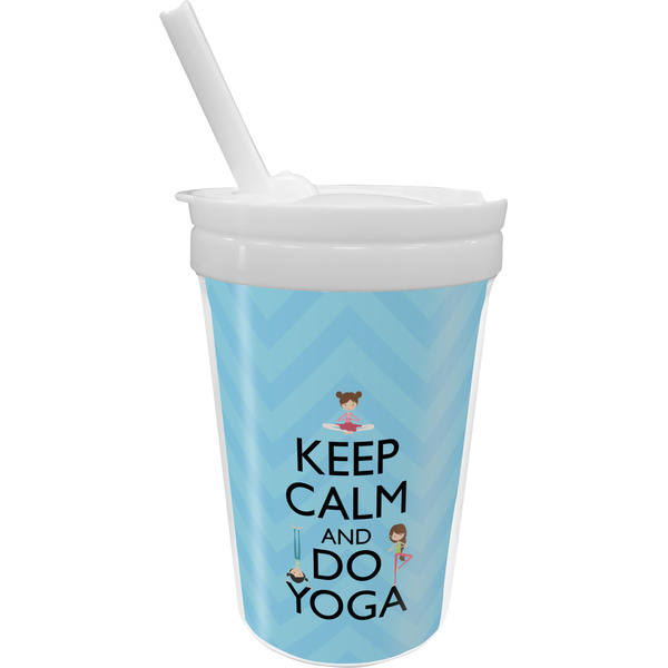 Custom Keep Calm & Do Yoga Sippy Cup with Straw