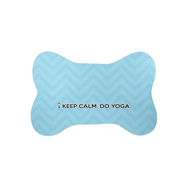 Custom Keep Calm & Do Yoga Bone Shaped Dog Food Mat (Small)