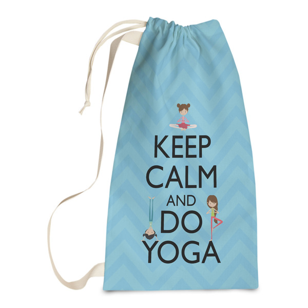 Custom Keep Calm & Do Yoga Laundry Bags - Small