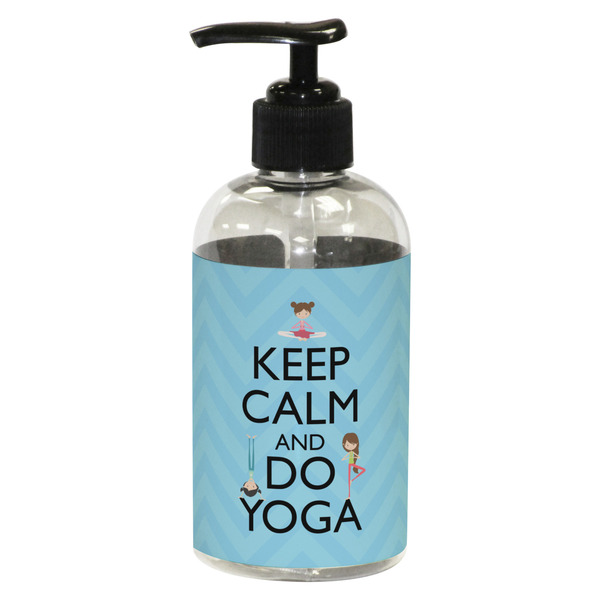 Custom Keep Calm & Do Yoga Plastic Soap / Lotion Dispenser (8 oz - Small - Black)