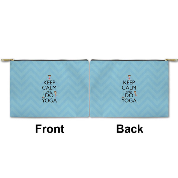 Keep Calm & Do Yoga Small Zipper Pouch Approval (Front and Back)