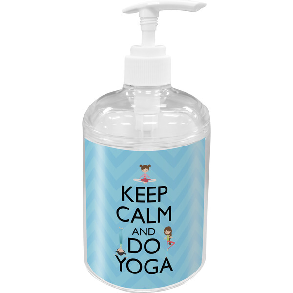 Custom Keep Calm & Do Yoga Acrylic Soap & Lotion Bottle