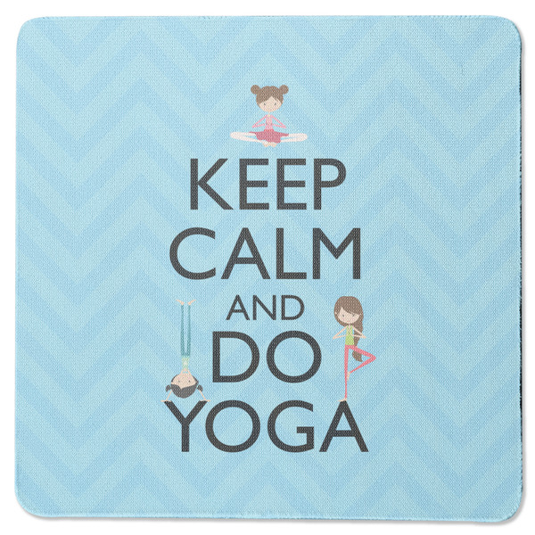 Custom Keep Calm & Do Yoga Square Rubber Backed Coaster