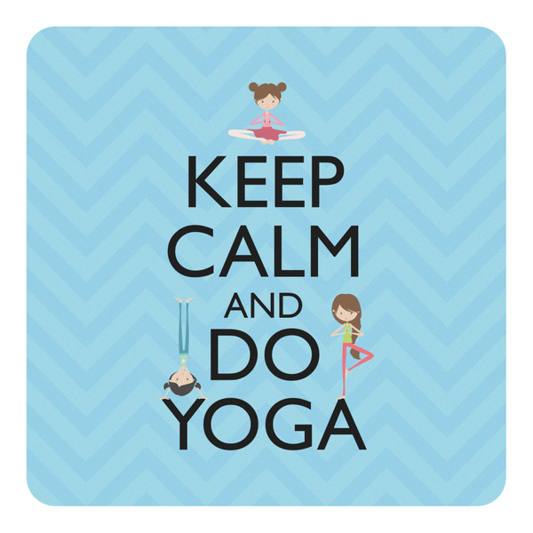 Custom Keep Calm & Do Yoga Square Decal - Large