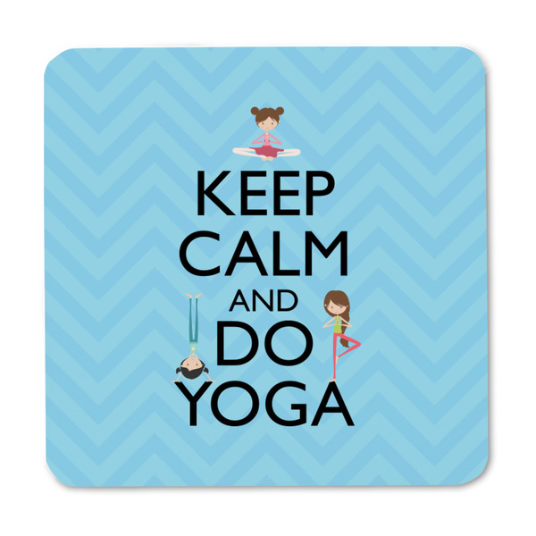 Keep Calm & Do Yoga Square Fridge Magnet - FRONT