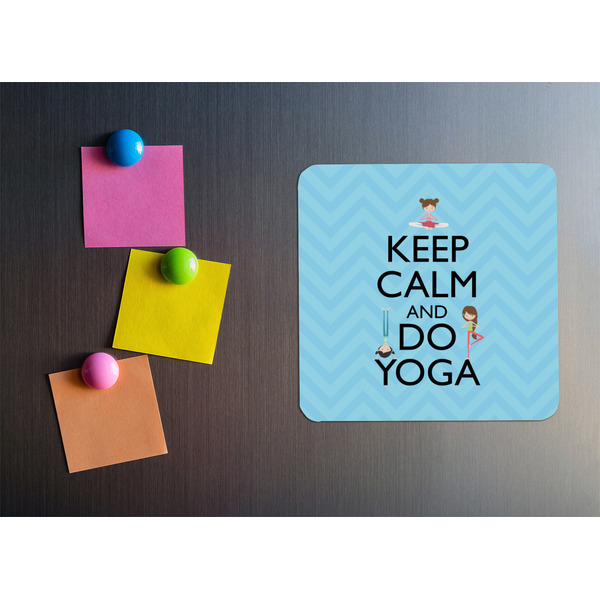 Keep Calm & Do Yoga Square Fridge Magnet - LIFESTYLE