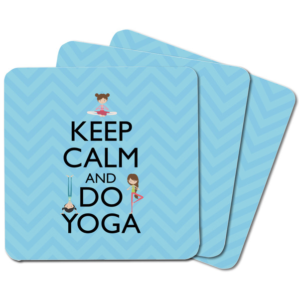 Keep Calm & Do Yoga Square Fridge Magnet - MAIN