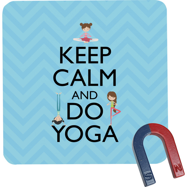 Custom Keep Calm & Do Yoga Square Fridge Magnet