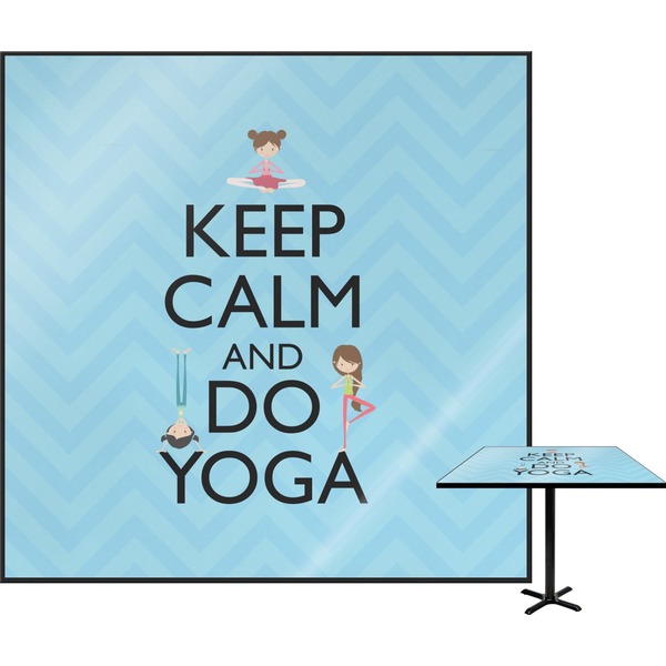 Custom Keep Calm & Do Yoga Square Table Top - 24"