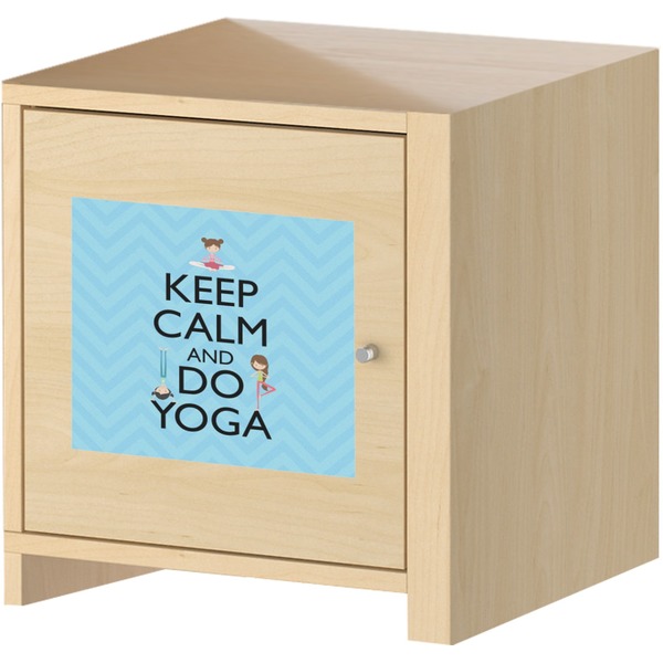 Keep Calm & Do Yoga Square Wall Decal on Wooden Cabinet