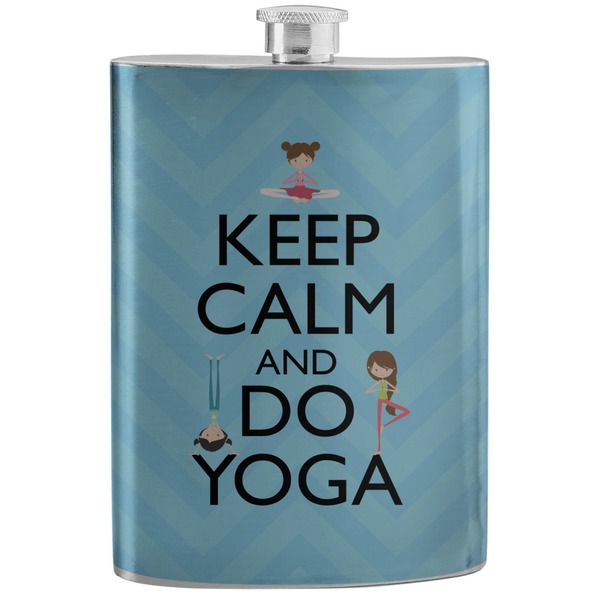 Custom Keep Calm & Do Yoga Stainless Steel Flask