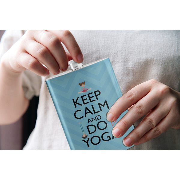 Keep Calm & Do Yoga Stainless Steel Flask - LIFESTYLE 1
