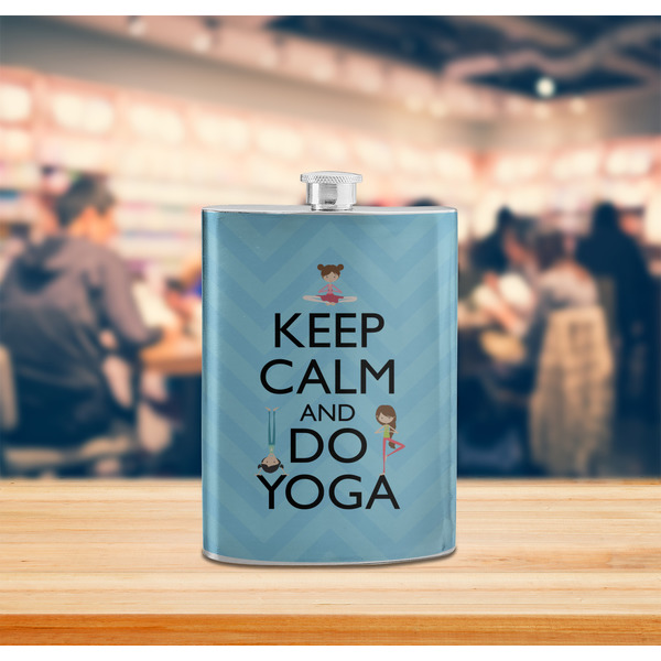 Keep Calm & Do Yoga Stainless Steel Flask - LIFESTYLE 2