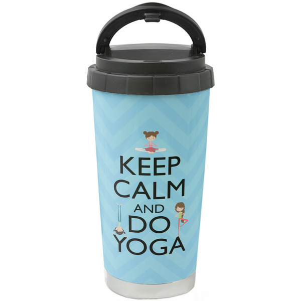 Custom Keep Calm & Do Yoga Stainless Steel Coffee Tumbler