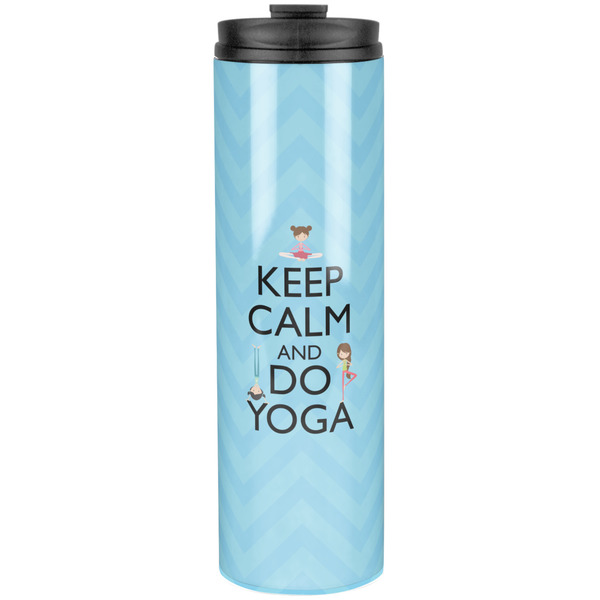 Custom Keep Calm & Do Yoga Stainless Steel Skinny Tumbler - 20 oz