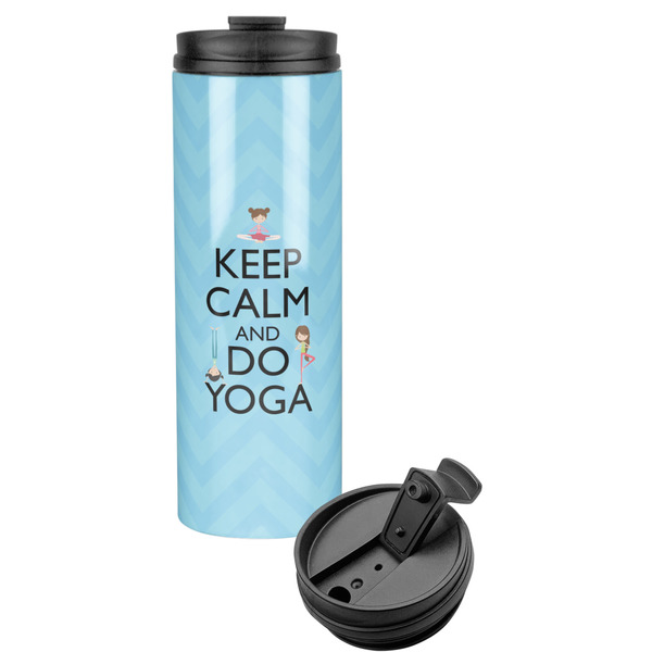 Custom Keep Calm & Do Yoga Stainless Steel Skinny Tumbler