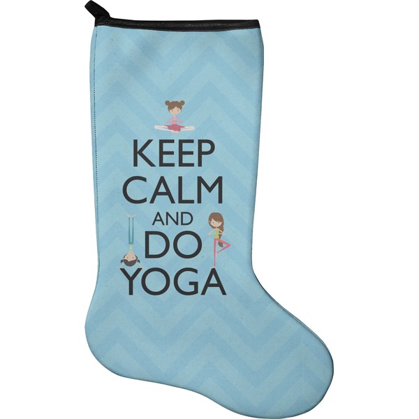 Custom Keep Calm & Do Yoga Holiday Stocking - Neoprene