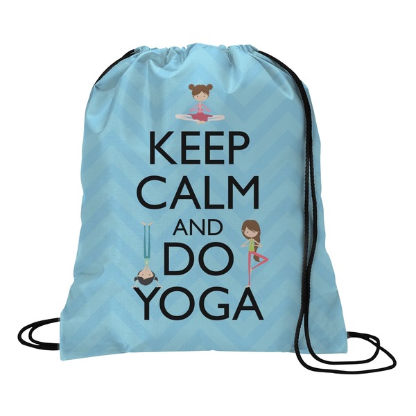 Custom Keep Calm & Do Yoga Drawstring Backpack