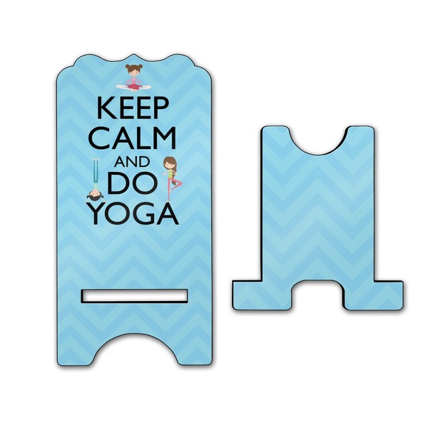 Keep Calm & Do Yoga Stylized Phone Stand - Front & Back - Large