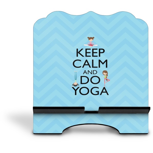 Keep Calm & Do Yoga Stylized Tablet Stand - Front without iPad