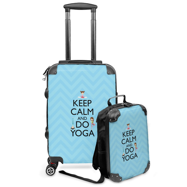 Custom Keep Calm & Do Yoga Kids 2-Piece Luggage Set - Suitcase & Backpack