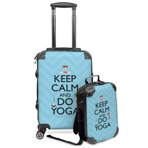 Custom Keep Calm & Do Yoga Kids 2-Piece Luggage Set - Suitcase & Backpack