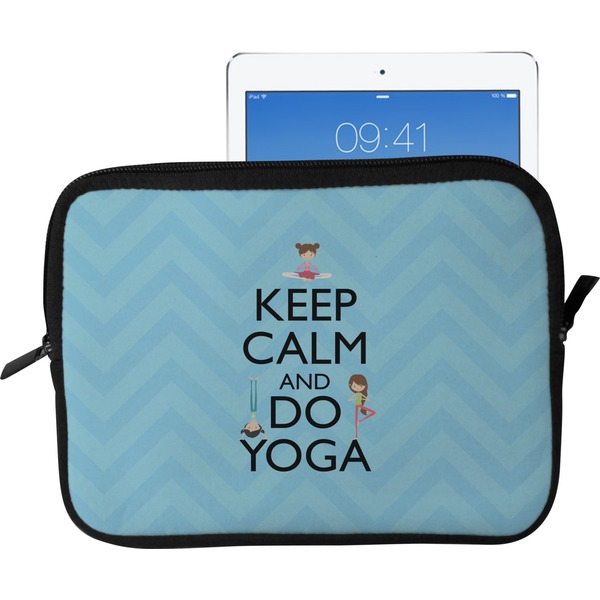 Custom Keep Calm & Do Yoga Tablet Case / Sleeve - Large