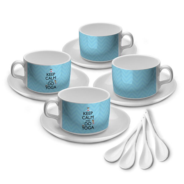 Custom Keep Calm & Do Yoga Tea Cup - Set of 4