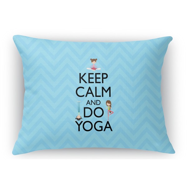Custom Keep Calm & Do Yoga Rectangular Throw Pillow Case - 12"x18"