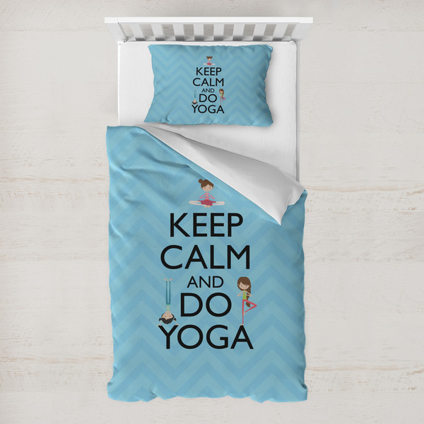 Custom Keep Calm & Do Yoga Toddler Bedding Set - With Pillowcase