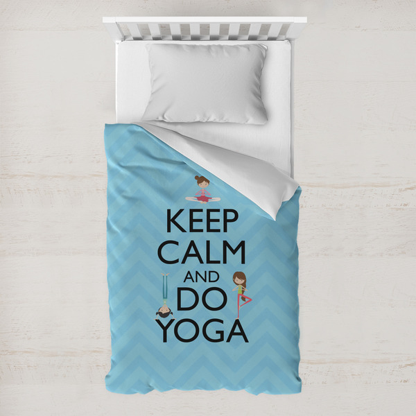 Custom Keep Calm & Do Yoga Toddler Duvet Cover