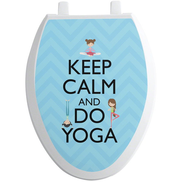 Custom Keep Calm & Do Yoga Toilet Seat Decal - Elongated
