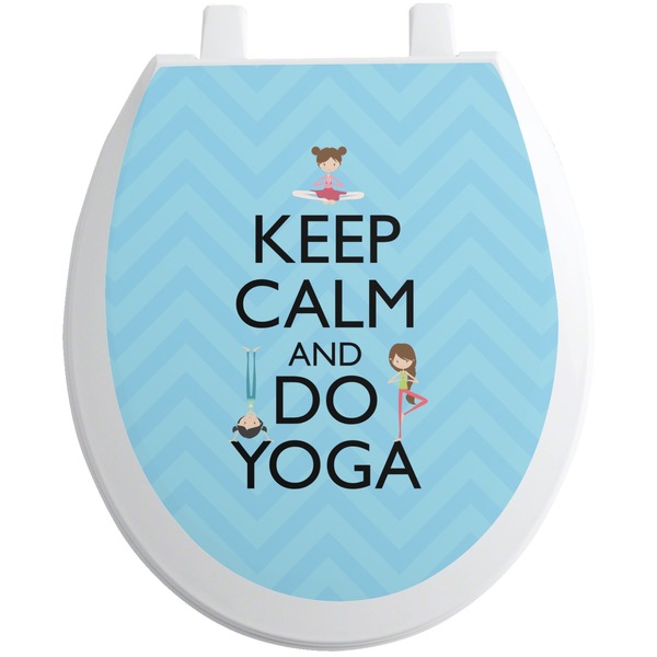 Custom Keep Calm & Do Yoga Toilet Seat Decal - Round