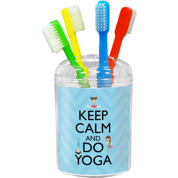 Custom Keep Calm & Do Yoga Toothbrush Holder