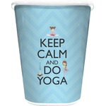 Keep Calm & Do Yoga Waste Basket - Single Sided (White)