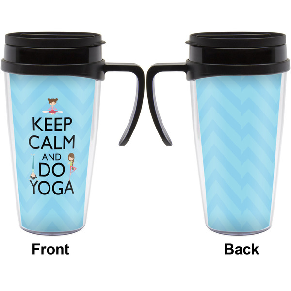 Keep Calm & Do Yoga Travel Mug with Black Handle - Approval
